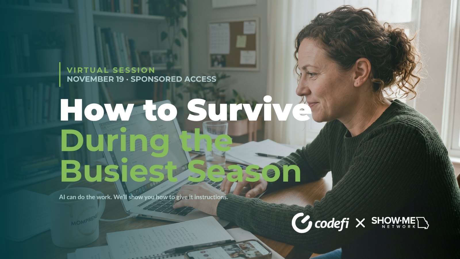Holiday Hustle virtual session graphic